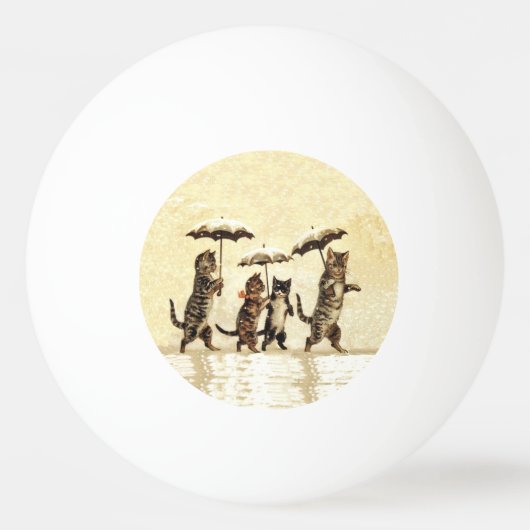 Vintag gestreifte Katzen Schnee Tischtennisball (Vorderseite)