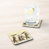 Vintag gestreifte Katzen Schnee Untersetzer (Rechte Seite)