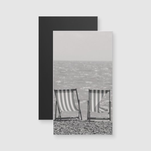 Vintag gestreifte Strandstühle Magnetkarte (Vorne/Hinten)