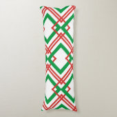 Vintag gestreiftes Rot und Grün Seitenschläferkissen (Vorderseite Vertikal)