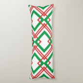 Vintag gestreiftes Rot und Grün Seitenschläferkissen (Rückseite (Vertikal))