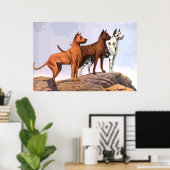 Vintag gestrichen Great Danes Poster (Heimbüro)