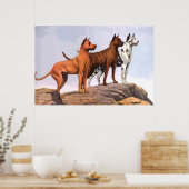 Vintag gestrichen Great Danes Poster (Küche)