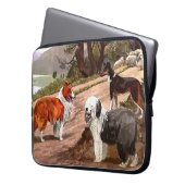 Vintag gestrichene Collies Notebook-Computer-Sieb Laptopschutzhülle (Vorderseite Links)