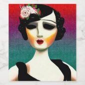 Vintag gestrichene Flapper Weinetikett (Einzelnes Label)