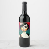 Vintag gestrichene Flapper Weinetikett (Vorderseite)