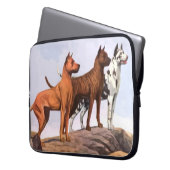 Vintag gestrichene Great Danes Notebook-Computer-S Laptopschutzhülle (Vorderseite Links)