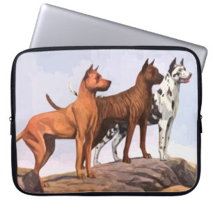 Vintag gestrichene Great Danes Notebook-Computer-S Laptopschutzhülle