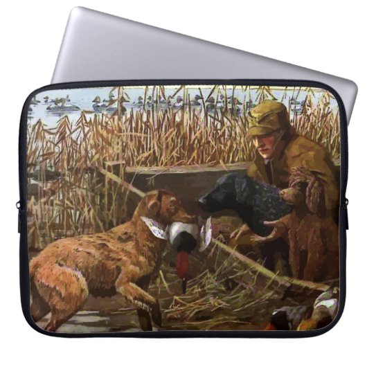 Vintag gestrichene Retrievers - Laptop-Computer-Si Laptopschutzhülle (Vorderseite)