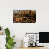 Vintag gestrichene Retrievers mit Duck Hunter Post Poster (Heimbüro)