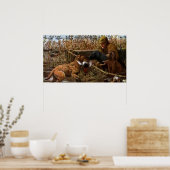 Vintag gestrichene Retrievers mit Duck Hunter Post Poster (Küche)