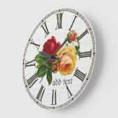 Vintag gestrichene Rose Personalisiert Große Wanduhr (Winkel)