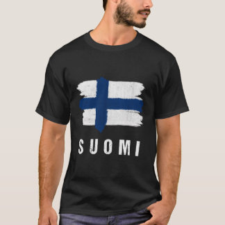 Vintag gestrichene Suomi Flag Finnland Flaggengesc T-Shirt