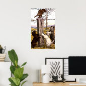 Vintag gestrichene Terrier und Bobcat Poster (Heimbüro)