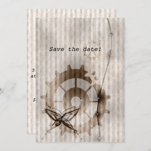 Vintag gestrichener Steampunk Sweet 16 Einladung (Vorne/Hinten)