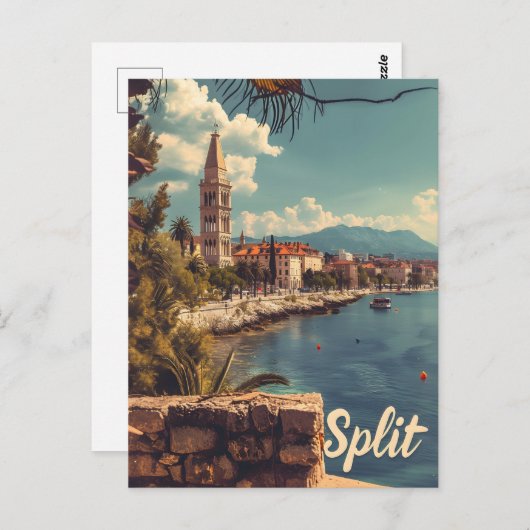 Vintag geteilt postkarte (Vorne/Hinten)