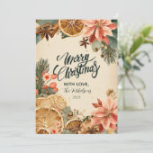 Vintag getrockneter Orange Frohe Weihnachten (Stehend Vorderseite)