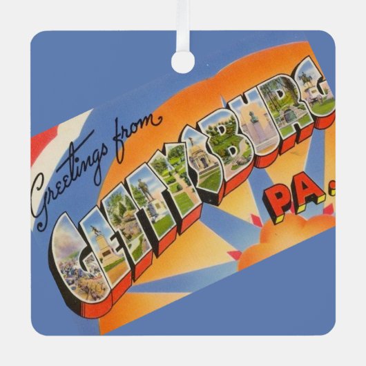 Vintag Gettsyburg PA Ornament Aus Metall (Vorderseite)