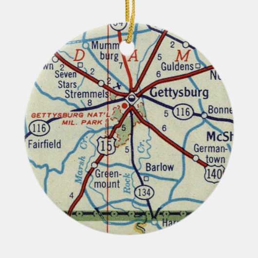 Vintag Gettysburg Keramik Ornament (Vorne)