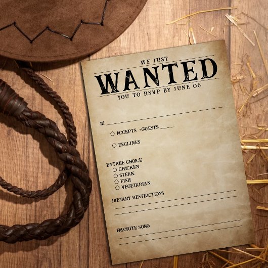 Vintag Gewollt Poster Wedding RSVP Karte