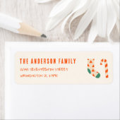 Vintag Gezeichnet Cream Red Christmas Doddle-Adres (Insitu)