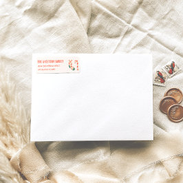 Vintag Gezeichnet Cream Red Christmas Doddle-Adres