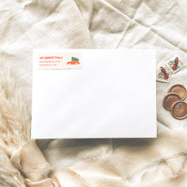 Vintag Gezeichnet Weihnachtsadresse des Red Car