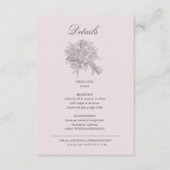 Vintag gezeichnete Florals Hochzeitsdetails Begleitkarte (Vorderseite)