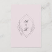 Vintag gezeichnete Florals Hochzeitsdetails Begleitkarte (Rückseite)