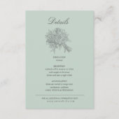 Vintag gezeichnete Florals Hochzeitsdetails Begleitkarte (Vorderseite)