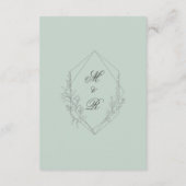 Vintag gezeichnete Florals Hochzeitsdetails Begleitkarte (Rückseite)