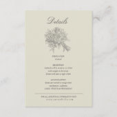 Vintag gezeichnete Florals Hochzeitsdetails Begleitkarte (Vorderseite)