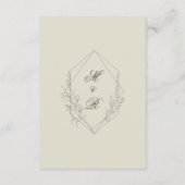 Vintag gezeichnete Florals Hochzeitsdetails Begleitkarte (Rückseite)