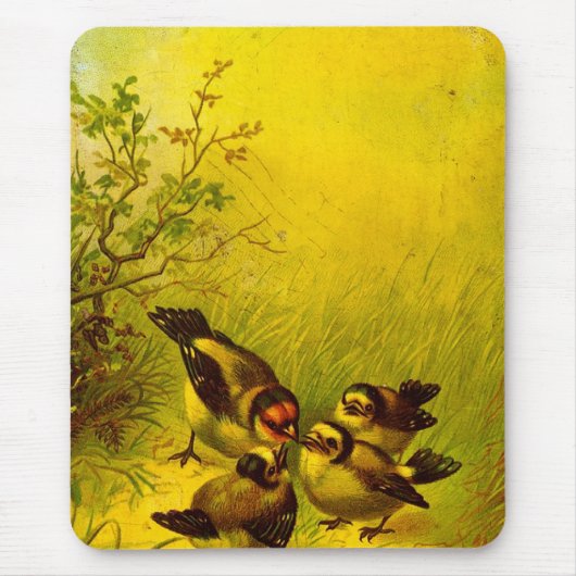 Vintag gezeichnete Sparrows-Maus-Pad Mousepad (Vorne)