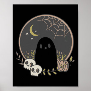 Vintag Ghost Autumn Halloween Poster