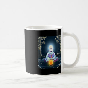 Vintag Ghost Book Reading Camping Forest Hallowee Kaffeetasse