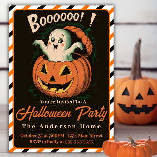 Vintag Ghost Bursting von Pumpkin Halloween Einladung
