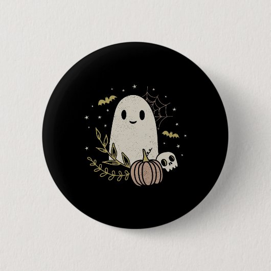 Vintag Ghost Herbst Halloween 1 Button (Vorderseite)