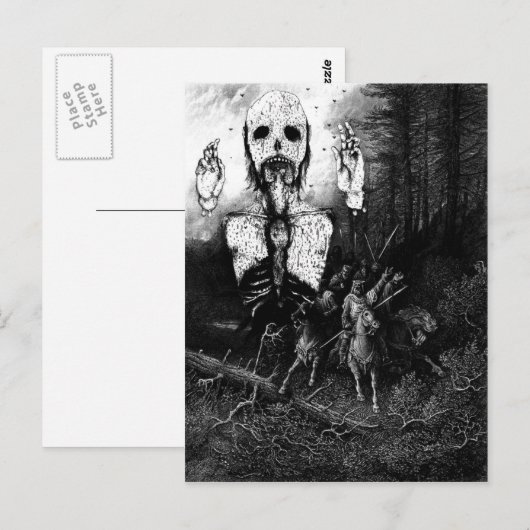 Vintag Ghost-Illustration Postkarte (Vorne/Hinten)