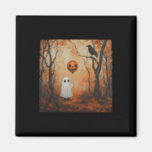 Vintag Ghost Pumpkin Gothic Halloween Ghost Spook Magnet