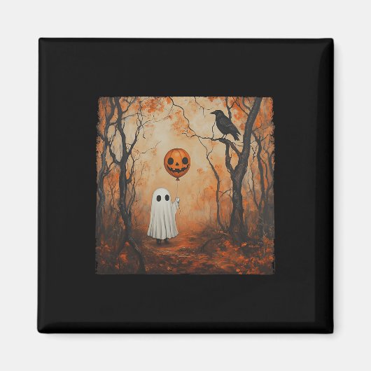 Vintag Ghost Pumpkin Gothic Halloween Ghost Spook Magnet (Vorne)