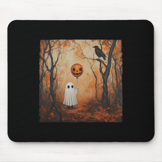 Vintag Ghost Pumpkin Gothic Halloween Ghost Spook Mousepad (Vorne)