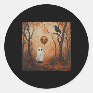 Vintag Ghost Pumpkin Gothic Halloween Ghost Spook Runder Aufkleber