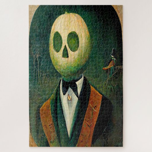 Vintag Ghost Pumpkin Head Man Puzzle (Vertikal)