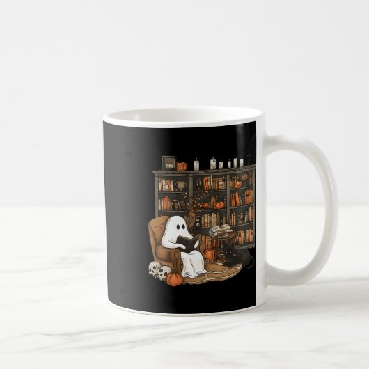 Vintag Ghost Reading Book Lovers Library Hallowee Kaffeetasse (Rechts)