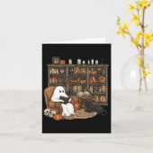 Vintag Ghost Reading Book Lovers Library Hallowee Karte (Gelbe Blume)