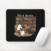 Vintag Ghost Reading Book Lovers Library Hallowee Mousepad (Mit Mouse)