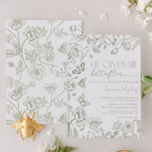 Vintag gibt er mir Schmetterlinge als grüne Dusche Einladung