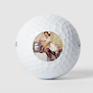 Vintag Gil Elvgren Retro Button Up Girl Golfball