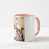 Vintag Gil Elvgren Retro Button Up Girl Tasse (VorderseiteRechts)